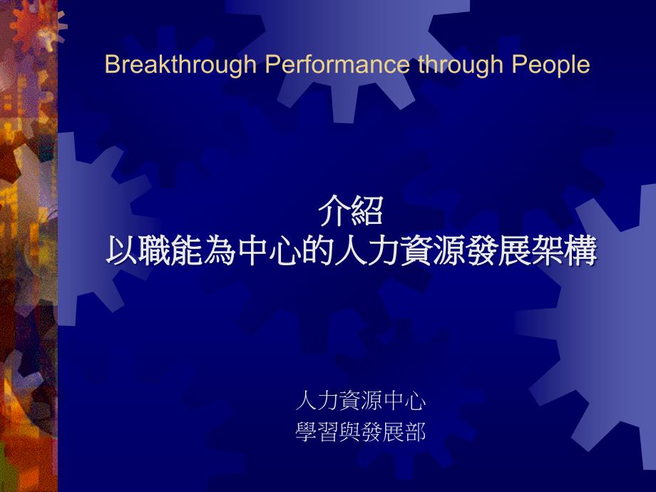 介绍以职能为中心的人力资源发展架构_第1页