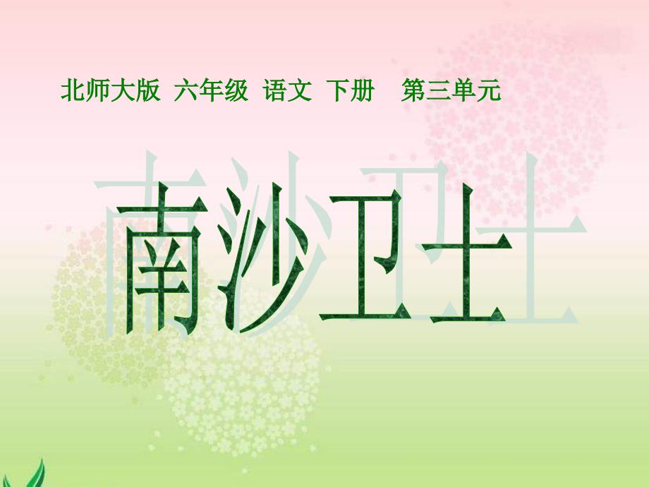 北师大六年级语文《南沙卫士》课件_第1页