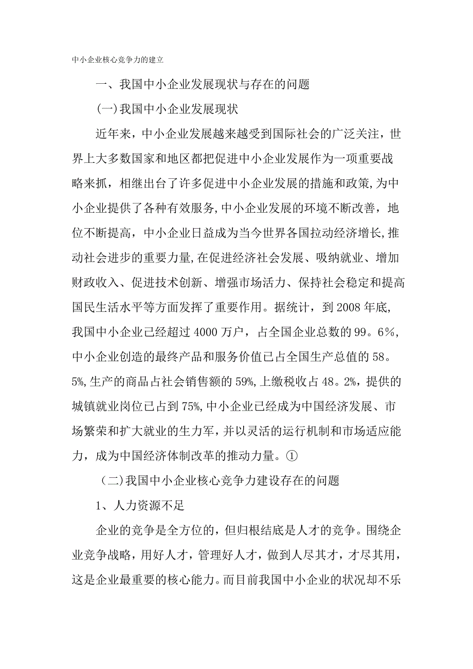 中小企业核心竞争力的建立-最新文档_第1页