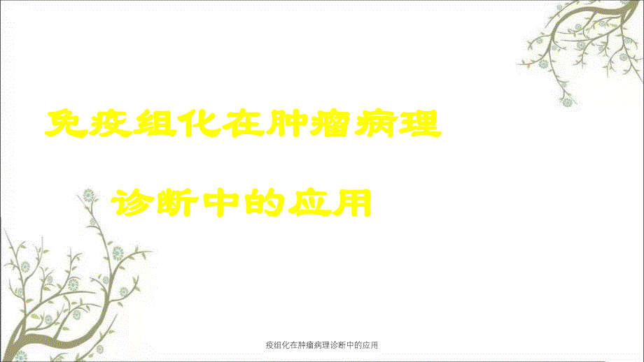 疫组化在肿瘤病理诊断中的应用_第1页