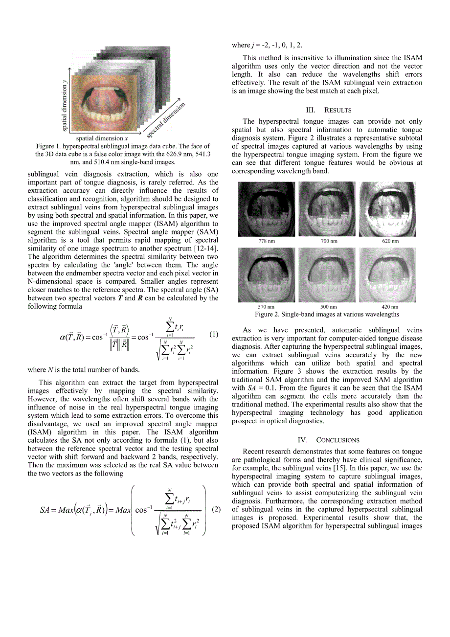 外文翻译-- Sublingual Veins Extraction Method Based on Hyperspectral Tongue Images_第2页