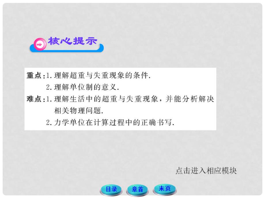 高中物理 4.6、7超重和失重 力学单位同步教学课件 粤教版必修1_第4页