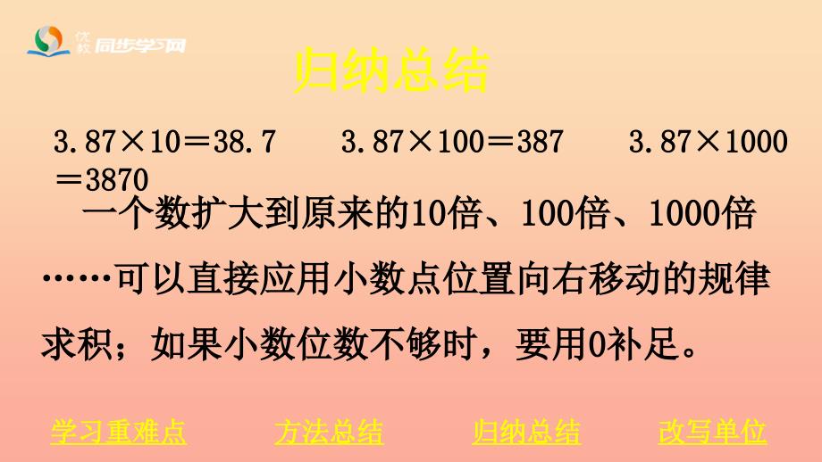 五年级数学上册 第2单元 小数乘法（小数点位置向右移动的规律和应用）课件 冀教版_第4页