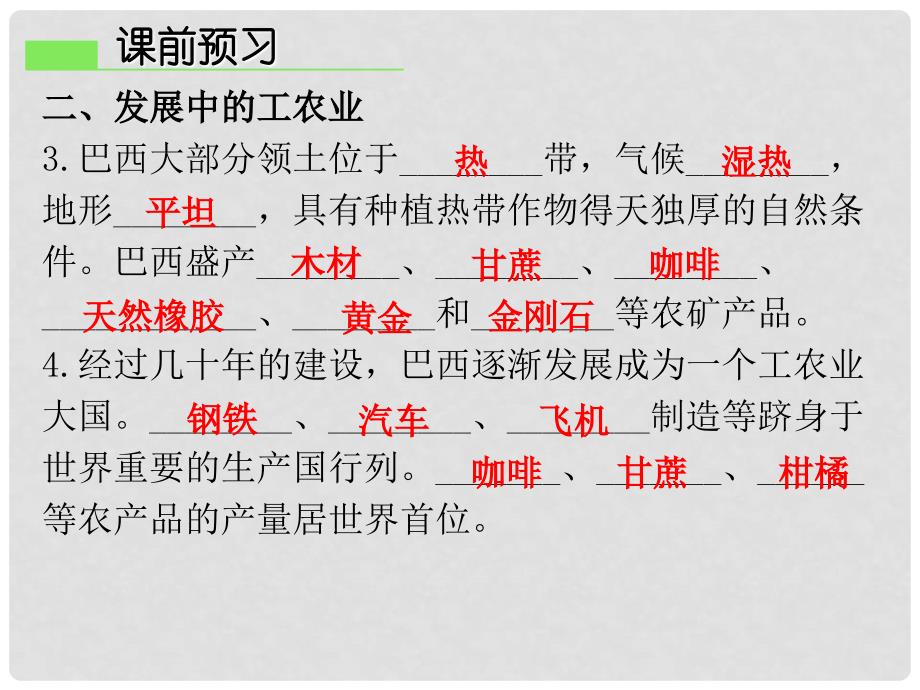 七年级地理下册 第九章 第二节 巴西导学练课件 （新版）新人教版_第4页