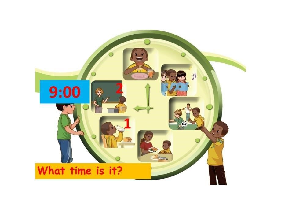 四年级下册英语课件-Unit2 What time is it Part A ｜ 人教（PEP)(2014秋）(共22张PPT)_第5页