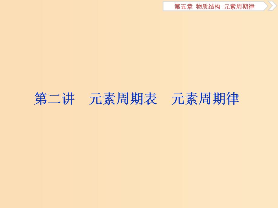 2019版高考化学一轮复习第五章物质结构元素周期律第二讲元素周期表元素周期律课件.ppt_第1页