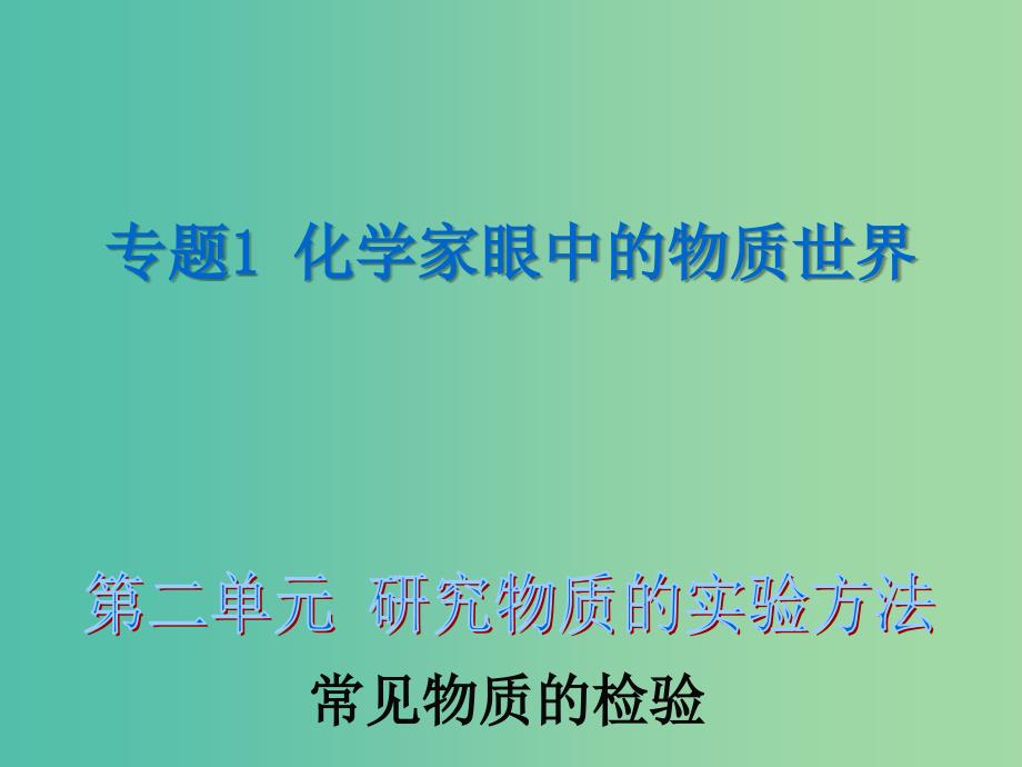 高中化学 1.2.2 常见物质的检验课件 苏教版必修1.ppt_第1页