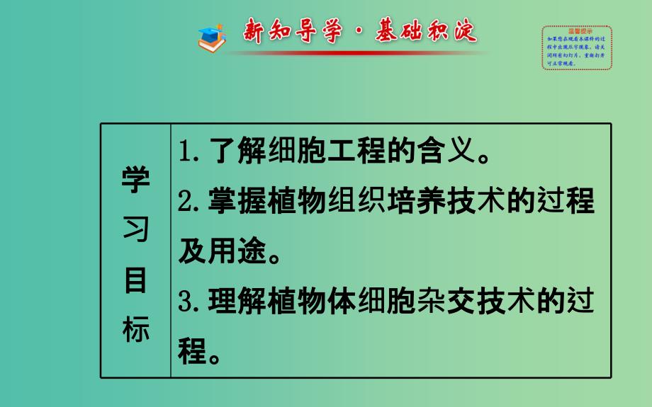 高中生物 精讲优练课型 专题2 细胞工程 2.1.1 植物细胞工程的基本技术同课异构课件 新人教版选修3.ppt_第2页