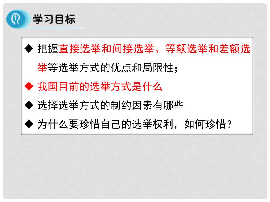 高中政治 2.1《民主选举投出理性一票》课件 新人教版必修2_第3页