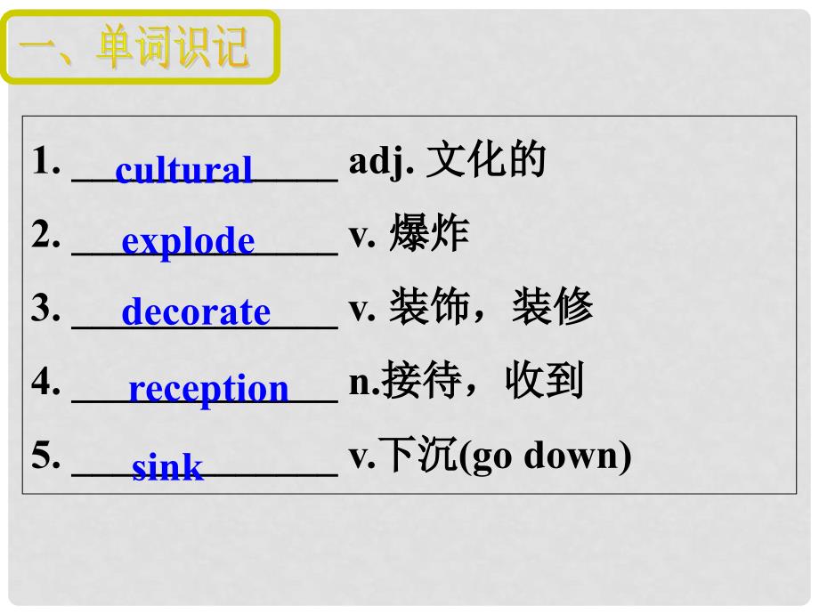 名师点津高考英语 Unit1 Cultural relics课件 新人教版必修2_第3页