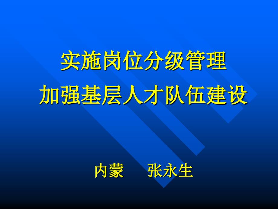 实施岗位分级管理 加强基层人才队伍建设 内蒙 张永生课件_第1页