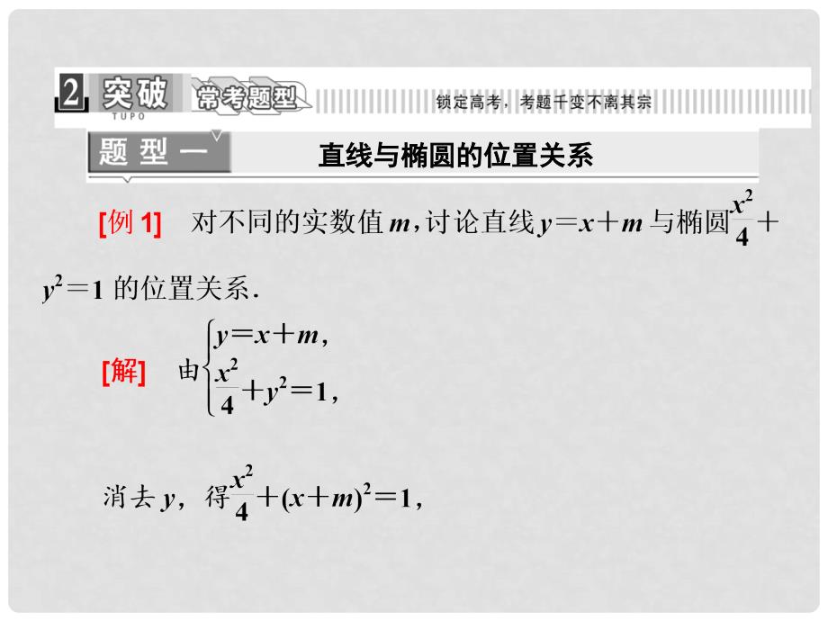 四川省成都经济技术开发区实验中学高中数学 第二章2.1.2第二课时直线与椭圆的位置关系课件 文 新人教A版选修22_第3页