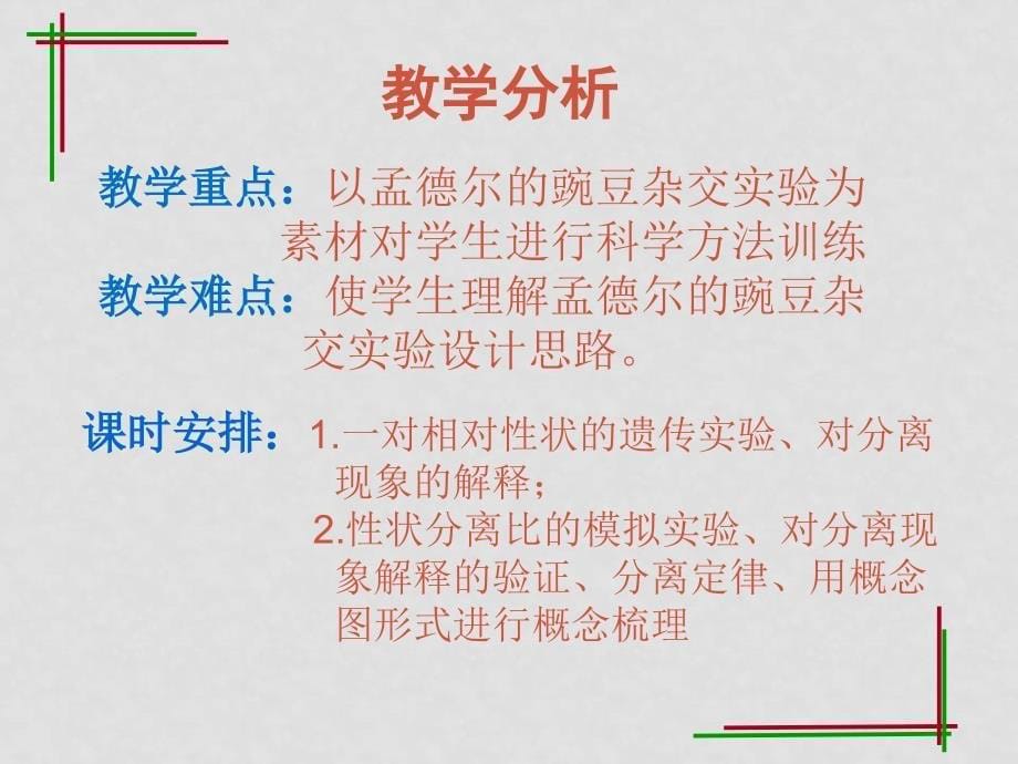 高一生物孟德尔豌豆杂交实验说课 课件必修二_第5页