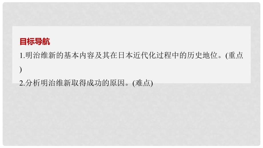 高中历史 第四单元 工业文明冲击下的改革 第14课 日本近代化的起航——明治维新课件 岳麓版选修1_第2页