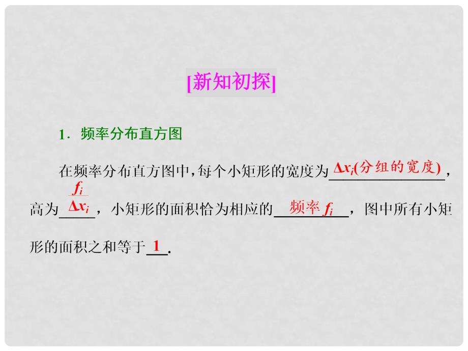 高中数学 第一章 统计 5.15.2 估计总体的分布 估计总体的数字特征课件 北师大版必修3_第3页