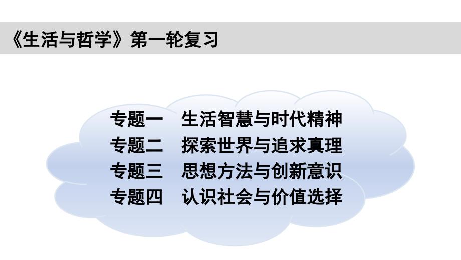 高三政治一轮复习生活与哲学之第一单元_第1页