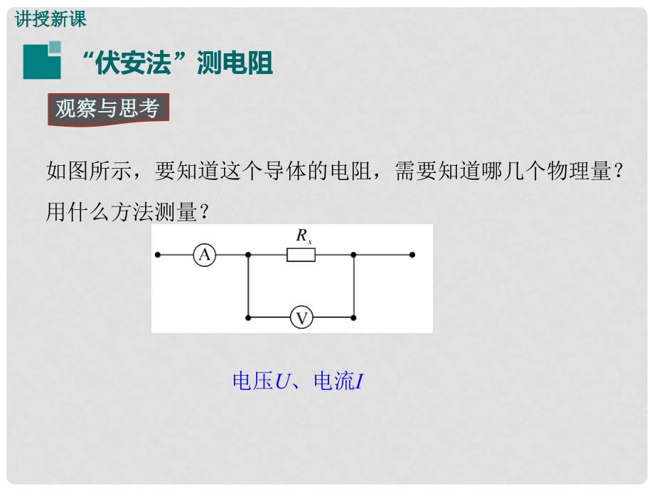 九年级物理全册 第十五章 探究电路 第3节“伏安法”测电阻 第1课时“伏安法”测电阻课件 （新版）沪科版_第4页