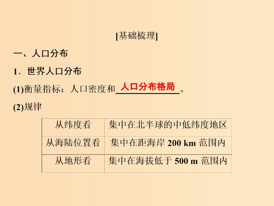 2019版高考地理一轮复习 第二部分 人文地理 第五单元 人口与地理环境 第三讲 人口分布与人口合理容量课件 鲁教版.ppt_第4页