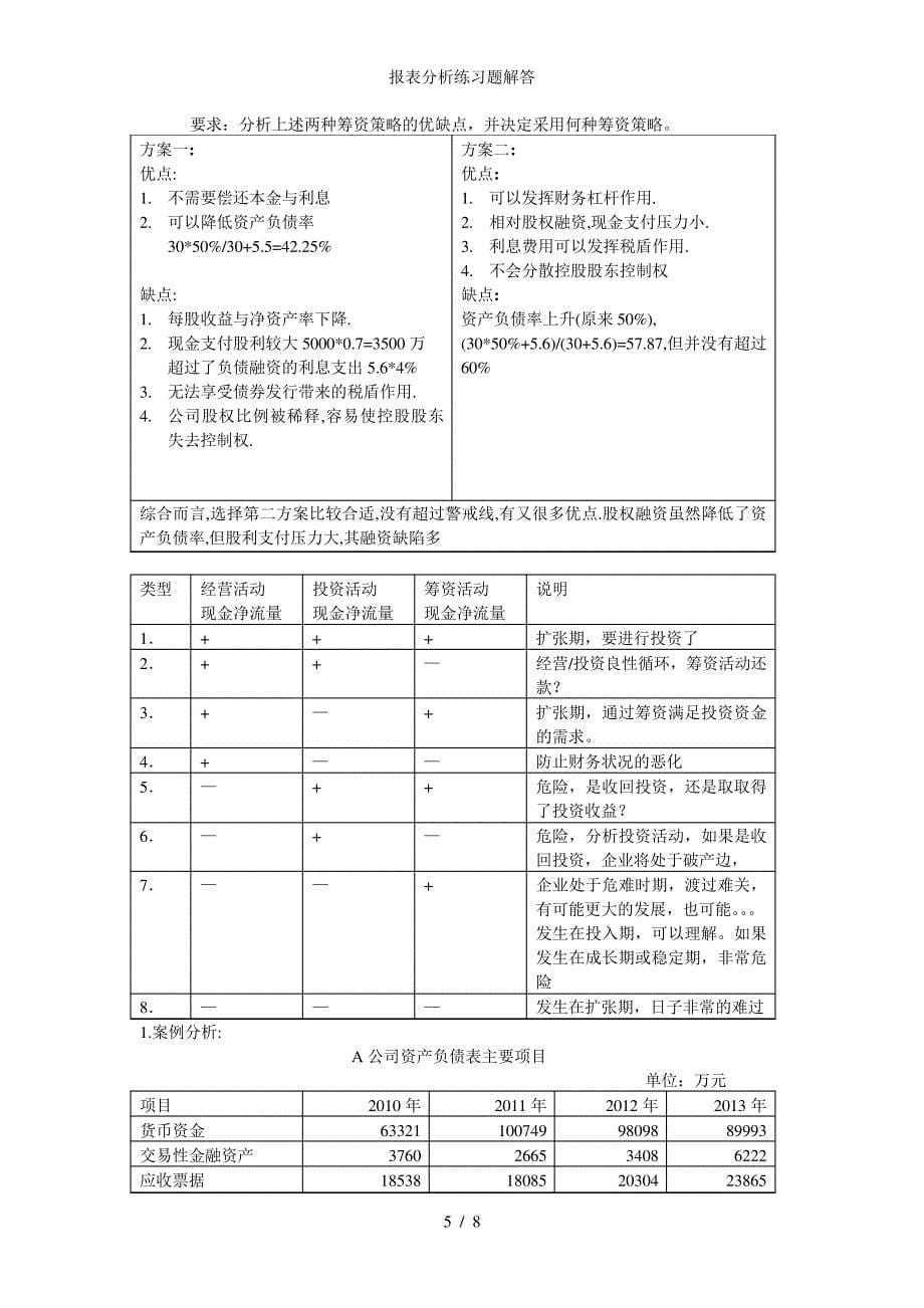 报表分析练习题解答_第5页