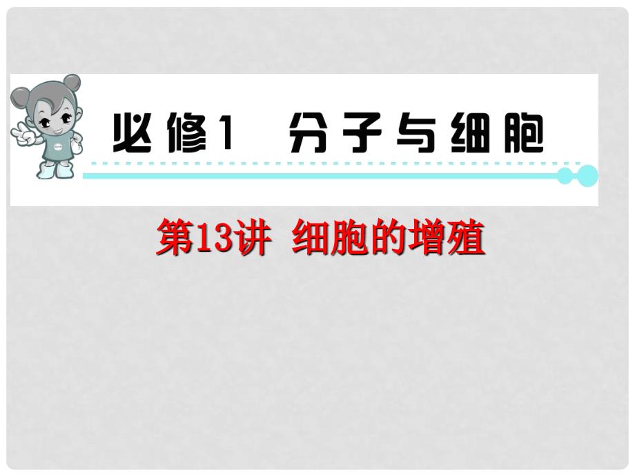 高考生物一轮复习 第13讲细胞的增殖课件 新人教版必修1（湖南专用）_第1页