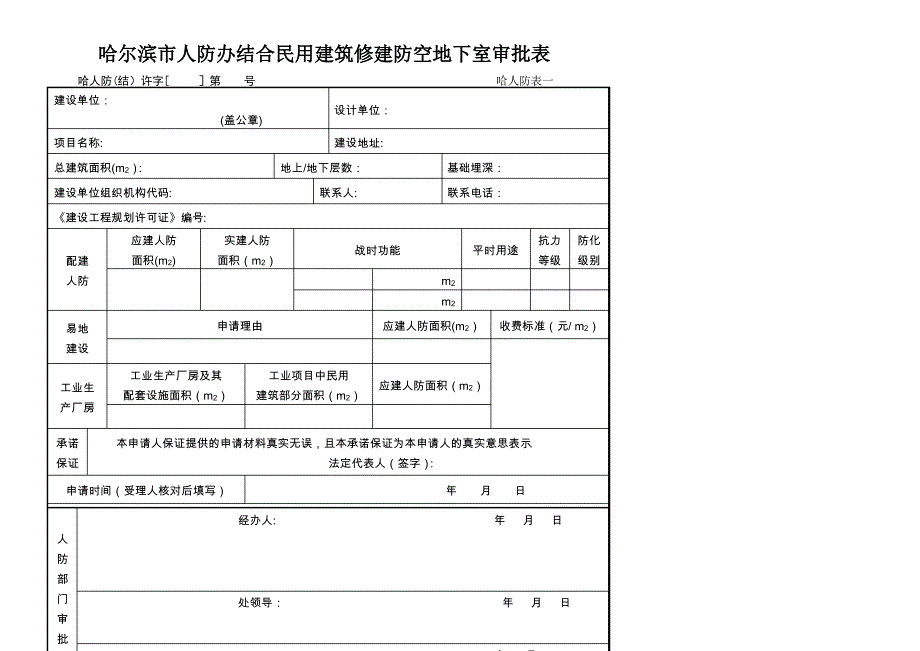 人防工程面积指标明细表_第1页