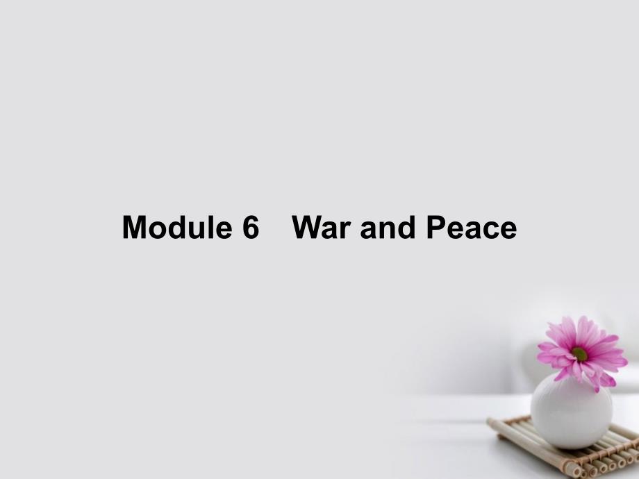 高中英语 ModuleWar and Peace Section Ⅰ Introduction,Vocabulary &amp; Reading课件 外研版选修[共38页]_第1页