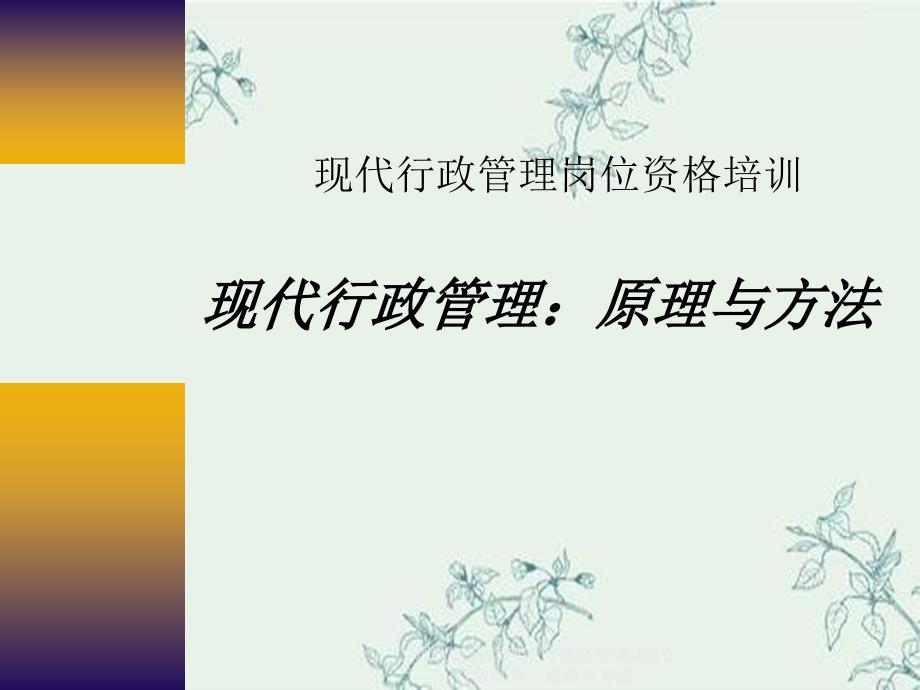 现代行政管理岗位资格培训现代行政管理原理与方法_第1页