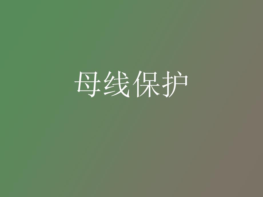 变电站继电保护母线保护_第1页