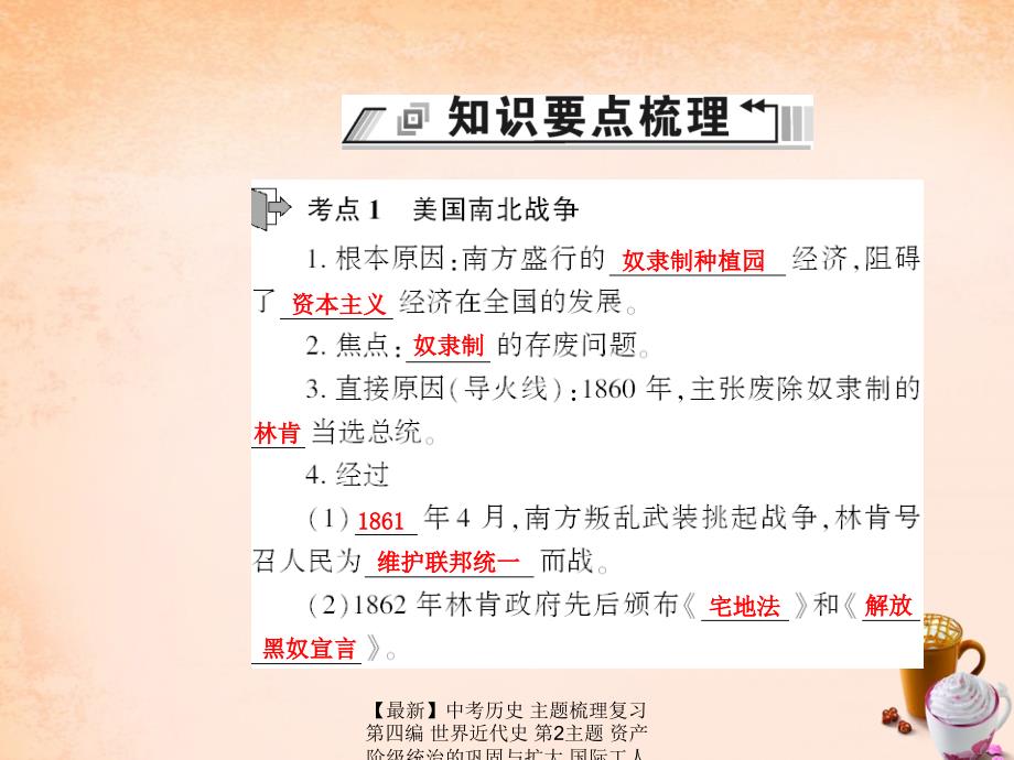 最新中考历史主题梳理复习第四编世界近代史第2主题资产阶级统治的巩固与扩大国际工人运动与马克思主义的诞生课件人教版初中九年级全册历史课件_第3页