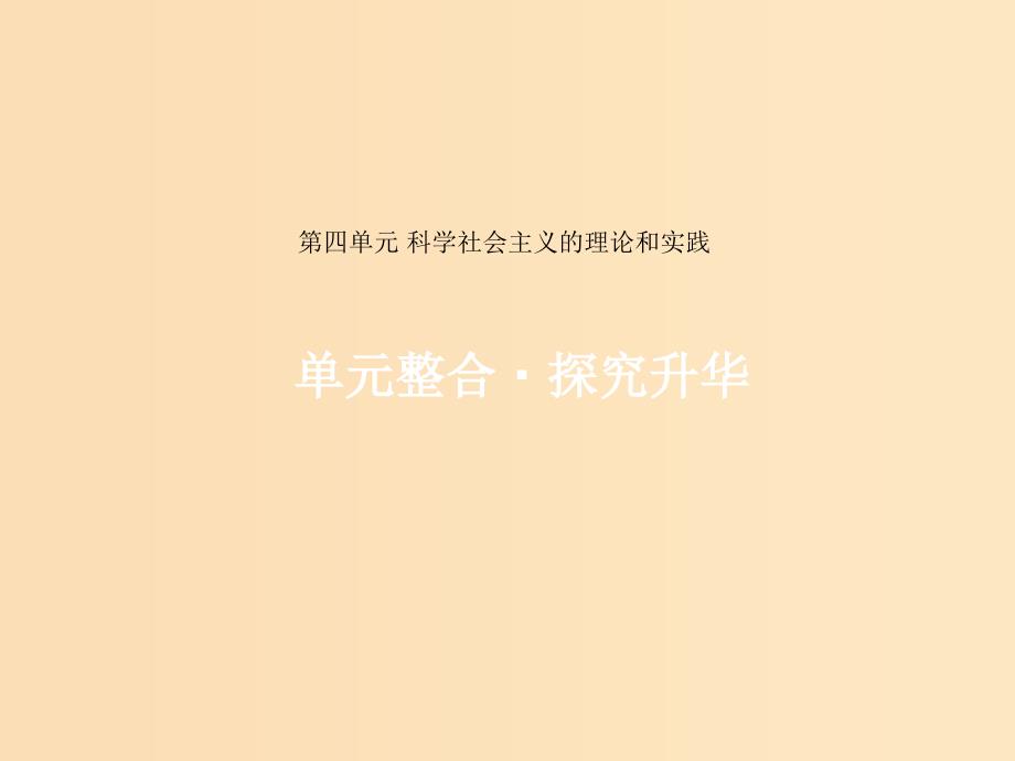 2019版高考历史一轮复习 第四单元 科学社会主义的理论和实践单元整合课件.ppt_第1页