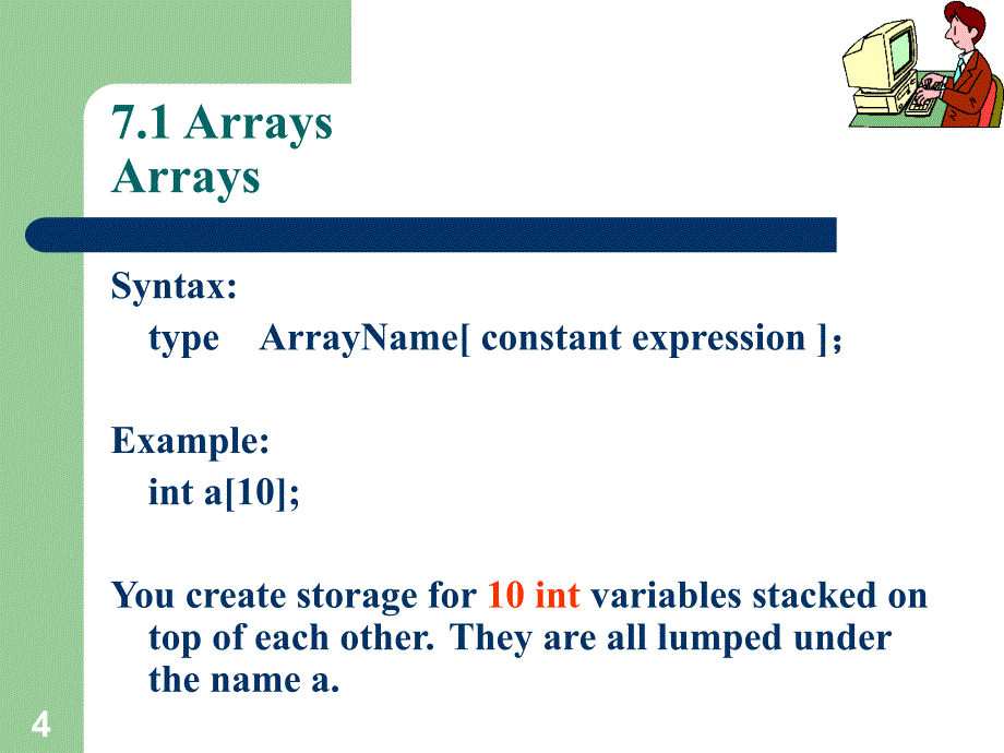 C++程序设计教学课件：CHAPTER 7 ARRAYS AND POINTERS_第4页