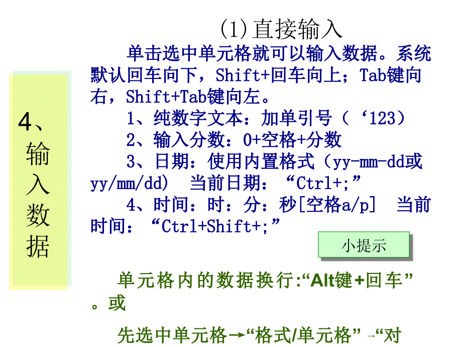 Excel输入文本技巧_第1页