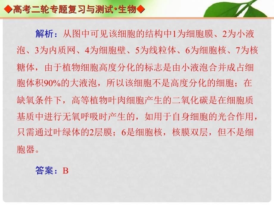 高考生物二轮专题复习与测试 专题二 第三讲 数据计算类课件_第5页