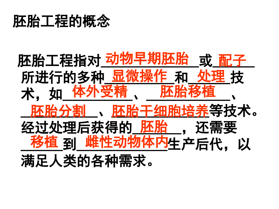 人教版教学课件胚胎工程体内体外受精课前练_第2页