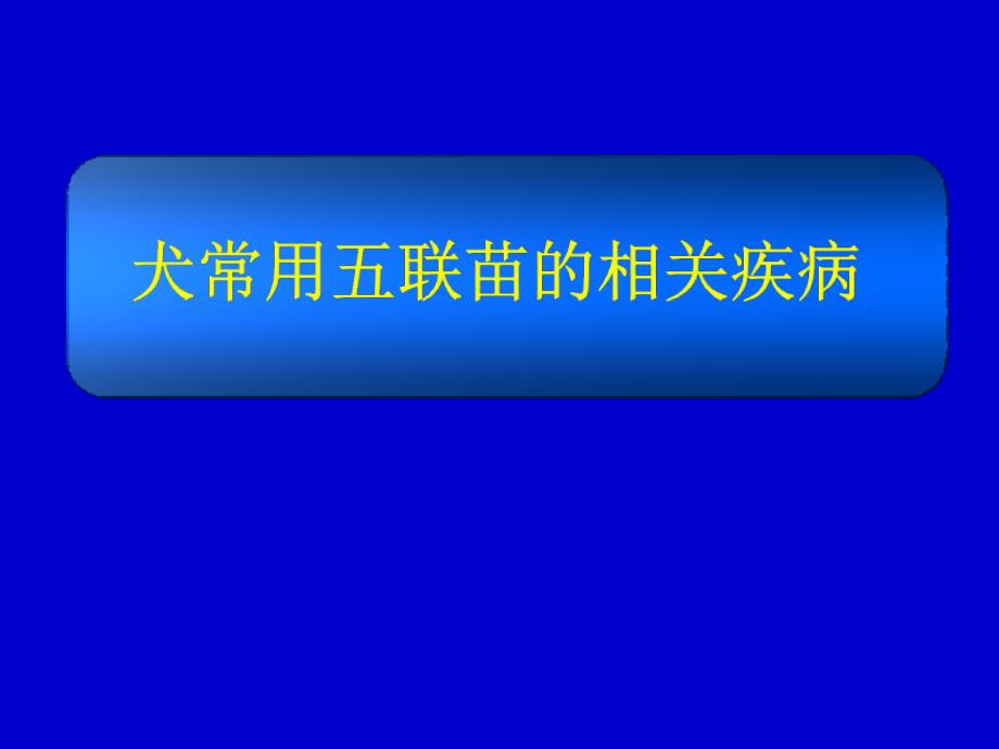 犬的常用五联苗关疾病_第1页