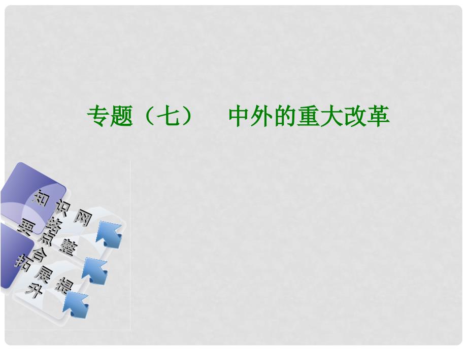 中考历史复习方案 专题突破篇 专题七 中外的重大改革课件 岳麓版_第1页