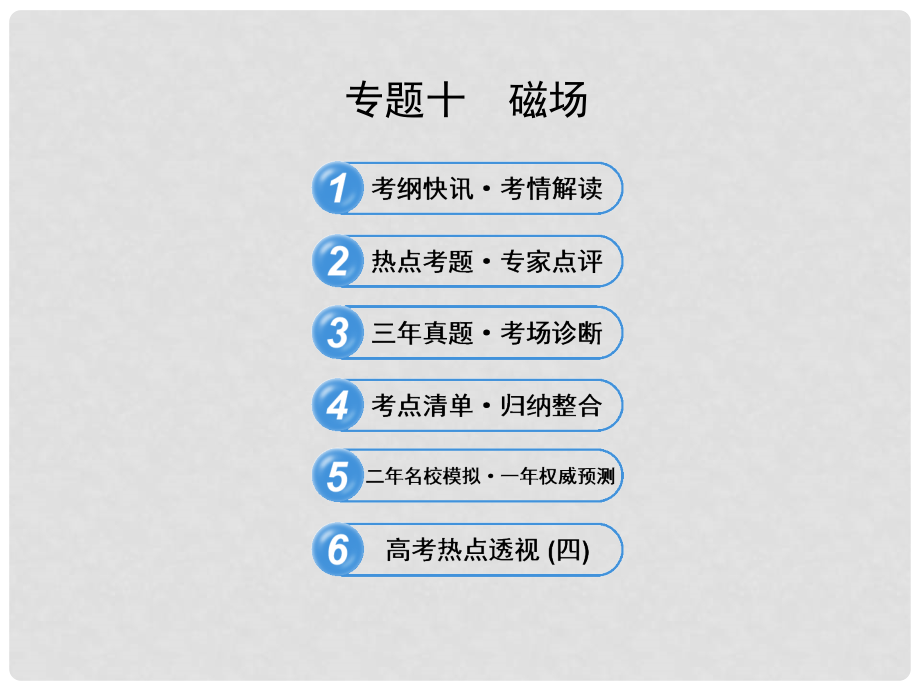 高考物理三轮冲刺 专题十 磁场课件_第1页