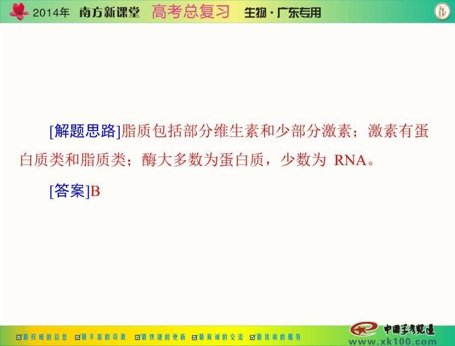 南方新课堂高考总复习生物 配套课件必修1 第2章 章末知识整合_第5页