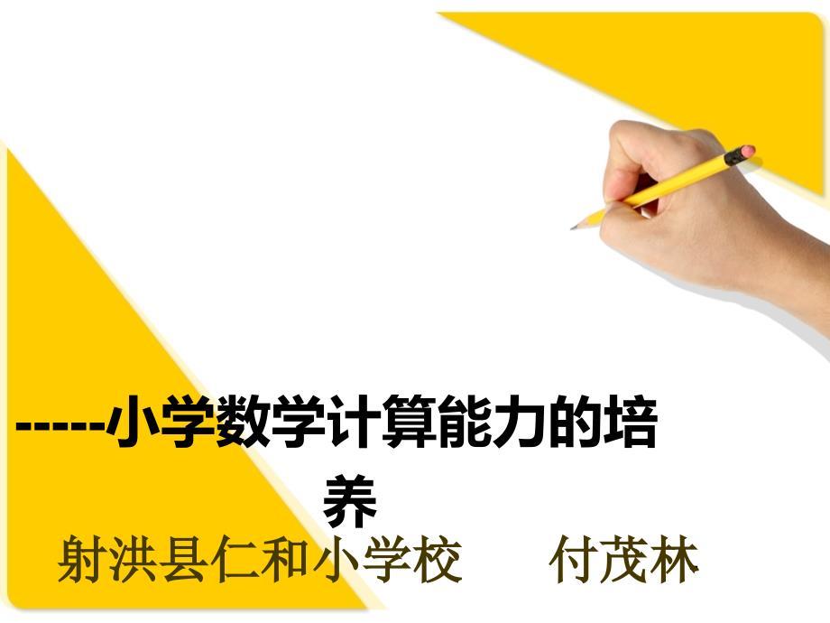 小学数学专题讲座：“小学数学计算能力的培养.PPT“