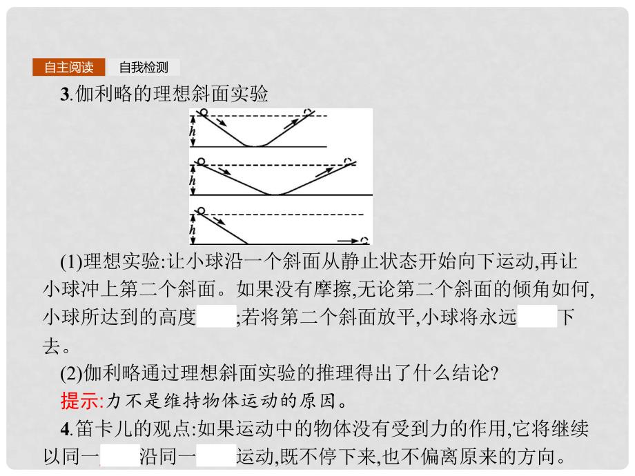 高中物理 第四章 牛顿运动定律 4.1 牛顿第一定律课件 新人教版必修1_第4页