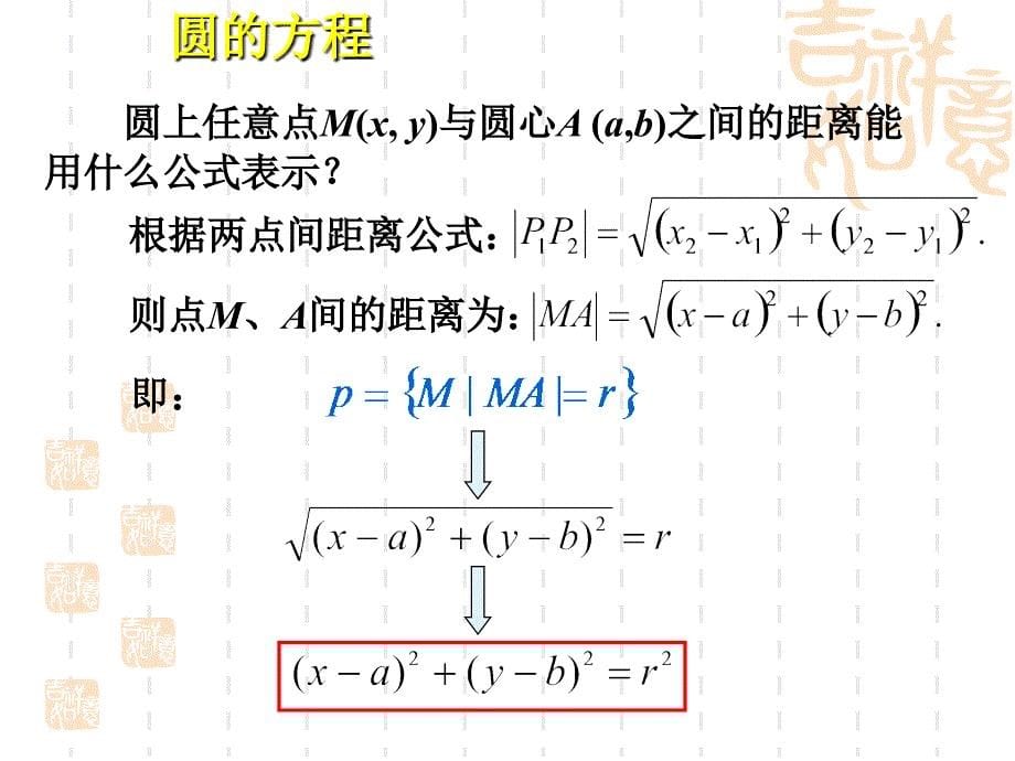 【数学】411圆的标准方程课件（人教A版必修2）1_第5页