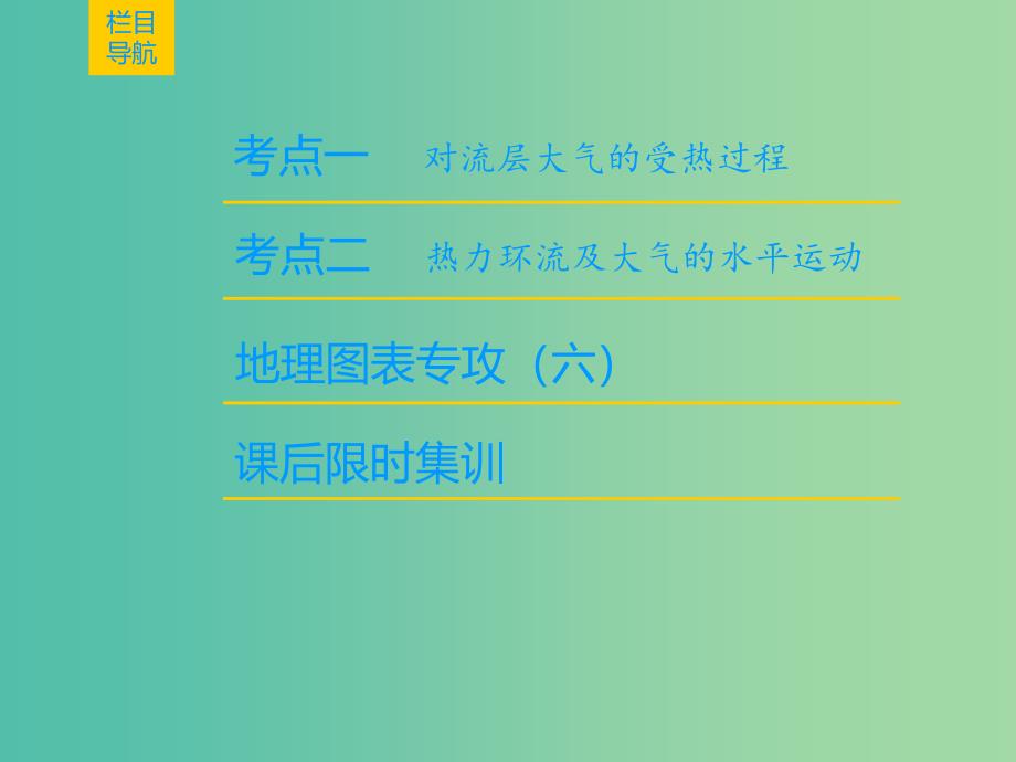 2019届高考地理一轮复习第2章自然环境中的物质运动和能量交换第2节大气的垂直分层与对流层大气的受热过程课件新人教版.ppt_第2页