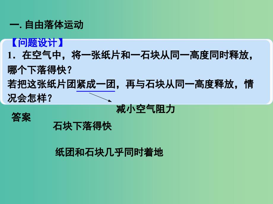 高中物理 2.1-2.2 伽利略对落体运动的研究 自由落体运动的规律课件 沪科版必修1.ppt_第4页