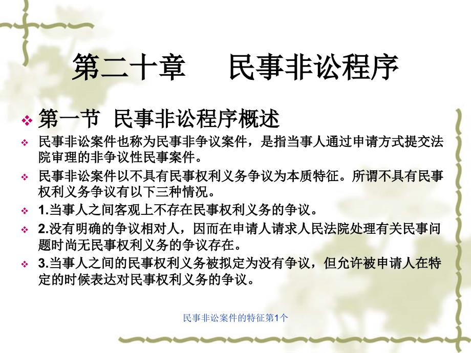 民事非讼案件的特征第1个课件_第1页