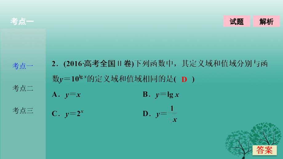 高考数学二轮复习 第一部分 专题篇 专题一 集合、常用逻辑用语、不等式、函数与导数 第二讲 函数的图象与性质课件 文_第4页