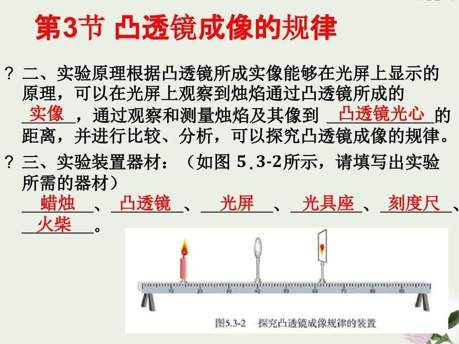 八年级物理上册53凸透镜成像的规律课件新版新人教版13_第5页