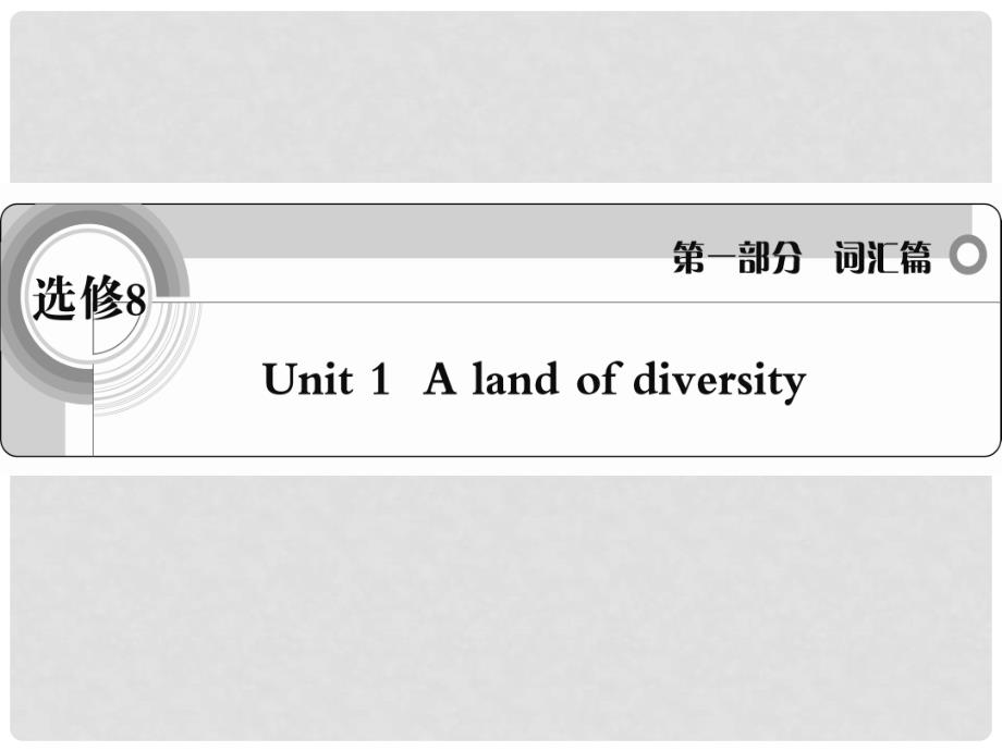 高考英语 考前冲刺考纲词汇强化 Unit1《A land of diversit》课件 新人教版选修8_第1页