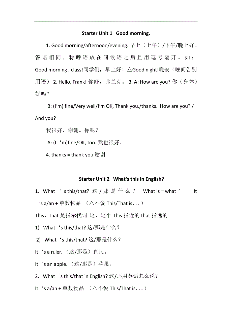 人教初一英语上册语法总结大全解析_第1页
