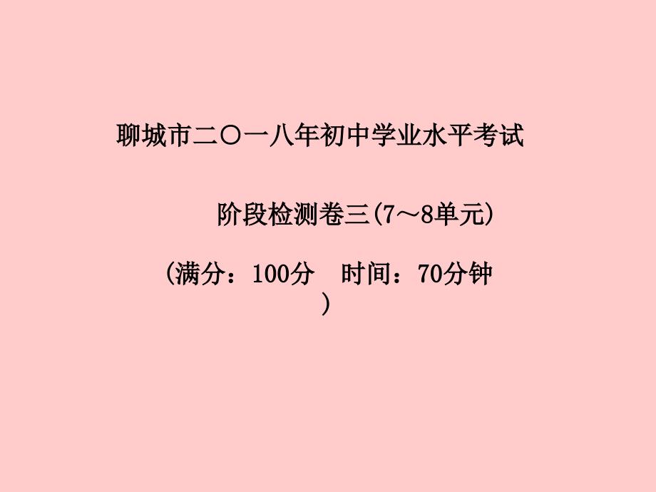 （聊城专）中考化学总复习 第三部分 模拟检测 冲刺中考 阶段检测卷三课件 鲁教_第2页