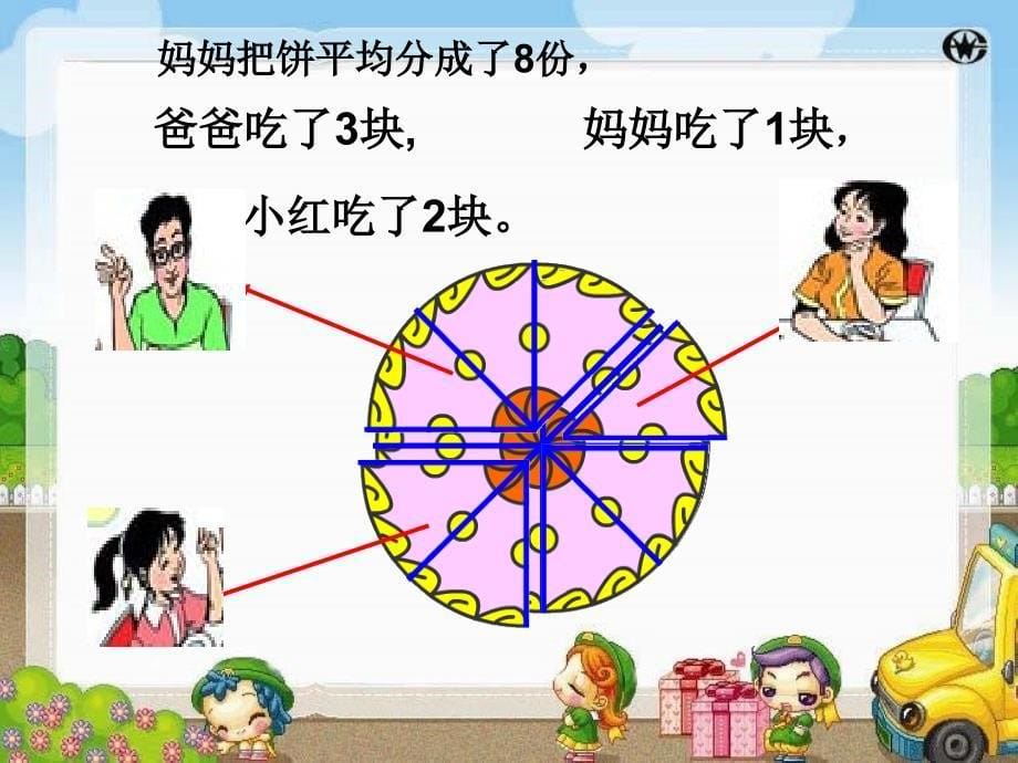 同分母分数加减法_计算法则_分母不变_分子相加减_教学课件_第5页